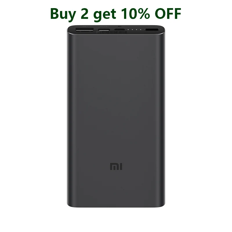 Xiaomi power Bank 3 водонепроницаемый внешний аккумулятор 18 Вт портативное зарядное устройство QC3.0 power bank купить 2 получить 10% скидка аккумулятор Прямая поставка