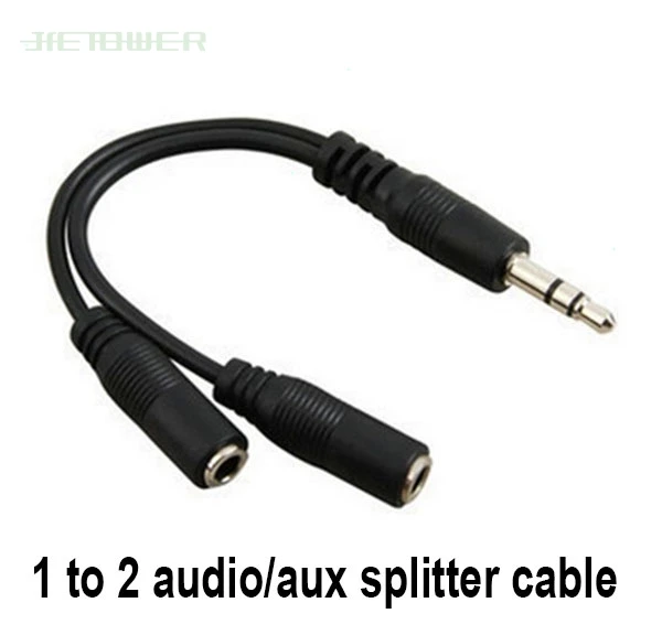 3 5mm Male Splits Two 3 5mm Female Headphone Audio Adapter Cable Professional Audio Line Hot Sell 100pcs lot