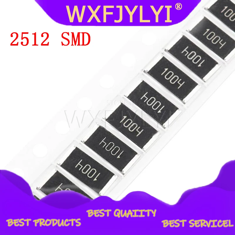 50Pcs 2512 SMD chip fixed resistor 1 1W 0.1R 0.01R 0.05R 0.001R 0.33R 1R 0R 10R 100R 2W 0.001 0
