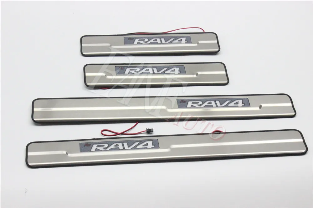 Нержавеющая сталь Led порога Накладка защита порогов защитная накладка для RAV4 XA30 XA40 XA50 - Цвет: XA40 LED B