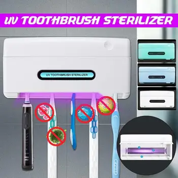 

1PC 5 in 1 UV Light Ultraviolet Toothbrush Sterilizer Holder Automatic Toothpaste Squeezer Dispenser Home Bathroom Set
