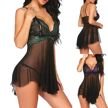 

Summer Lace Nightgown Women Sleepwear Pyjamas Negligee Babydoll Nightwear Sexy Lingerie Bathrobe Female Nightdress Home Clothes