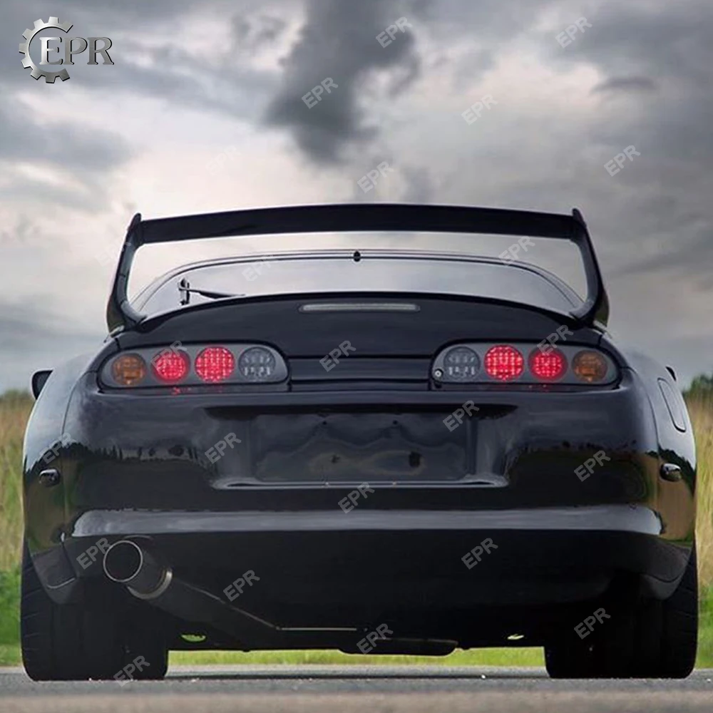 Покрытие из углеродного волокна губ для Toyota выше MK4 1993-1998 JZA80 TR-style задний спойлер(с FRP ногой) Комплект кузова тюнинг отделка Супра гонки