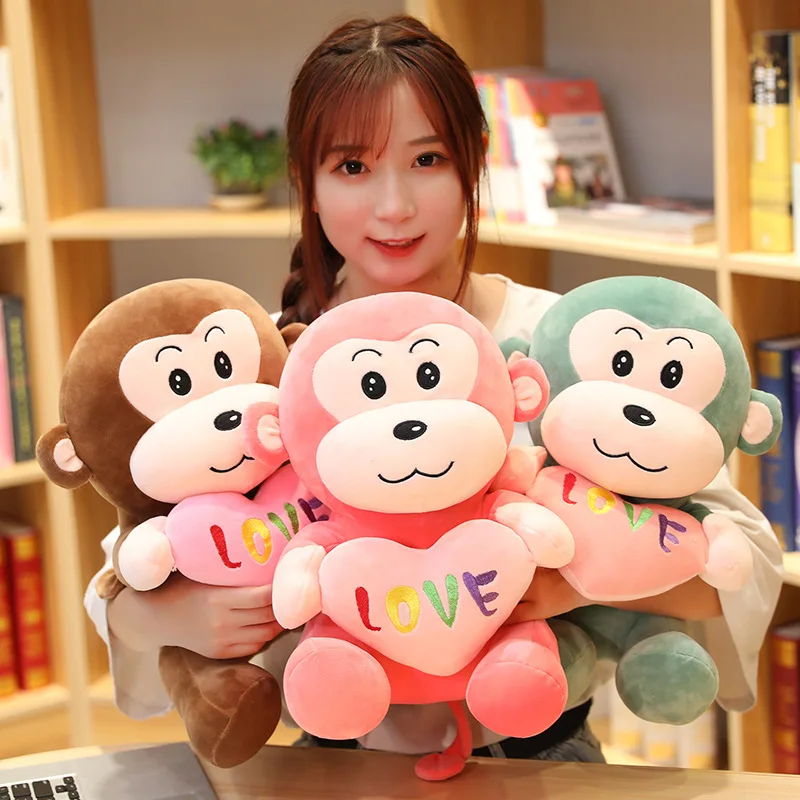 

36cm Plush Monkey Cute Toys Stuffed Cotton Animal Monkey Love Plush Dolls Valentine's Day Toys for Children Gifts