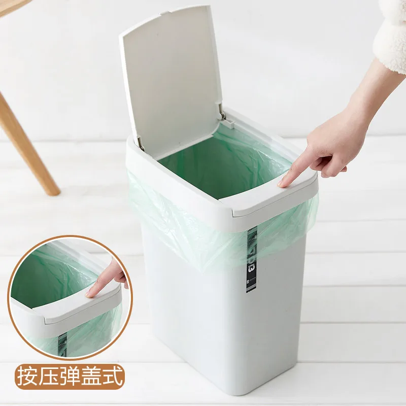 Прямоугольный мусорный бак пластиковый пресс тип с корзина для мусора с крышкой спальня гостиная кухонный мусор бумажные полотенца корзина mx7271056