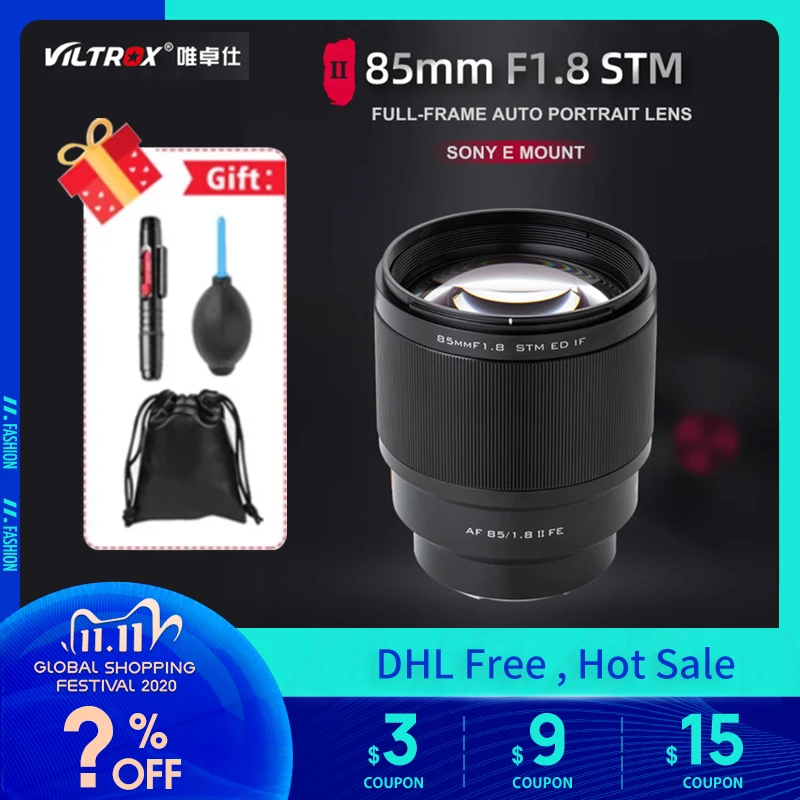 VILTROX 85 мм f/1 8 Mark II STM Автофокус Объектив с фиксированным фокусом F1.8 объектив для