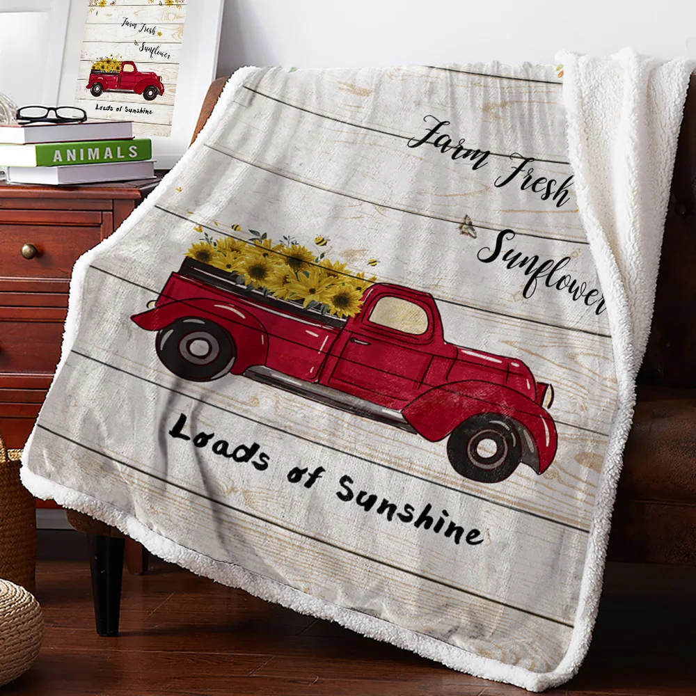 

Sunflower Farm Grain Wood Bedspread Coverlet Blankets Fleece Throw Cover Wrap Personalized Thick