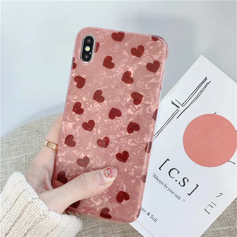 

Applicable Heart Shell Pattern 8plus iPhone X Phone Case X's MAX/x r/iPhone X/7 P /6 Women's iPhone