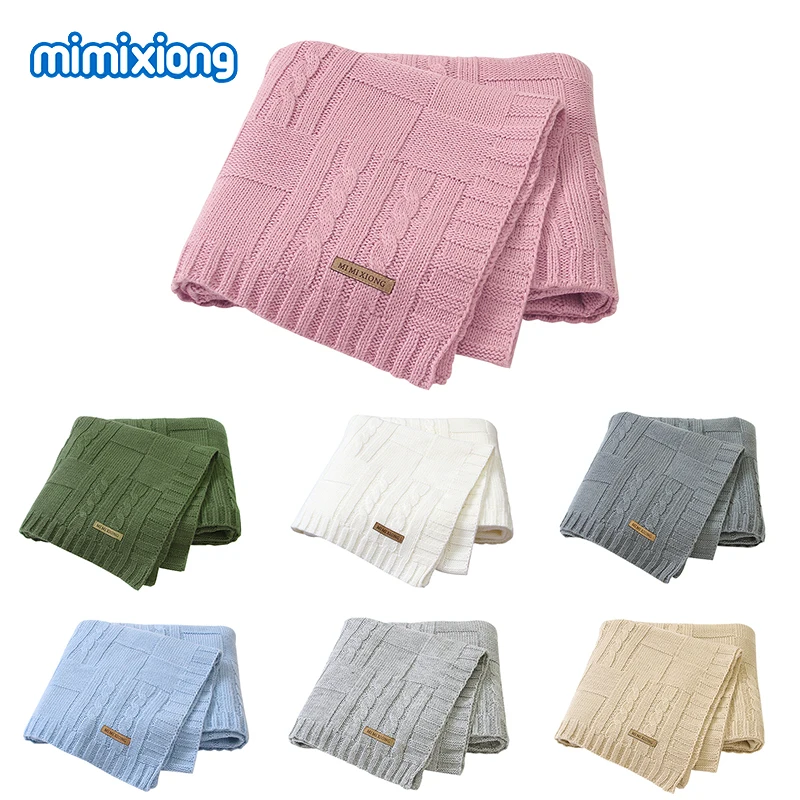 

Baby Blankets Newborn Super Soft Infant Bebes Stroller Bed Sleep Covers Solid Knitted Toddler Kids Bath Towels 100*80cm Quilts