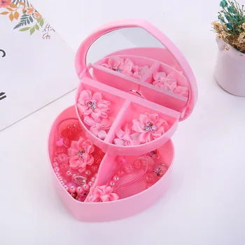 

Children‘s Cute Cartoon Makeup Box Set Jewelry Hair Ring Hairpin Necklace Storage Box jewelry Manufacturers Spot Wholesale