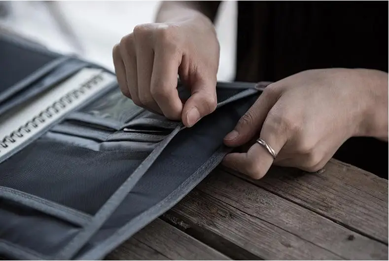 2019 Новый Повседневный Бизнес-Документ сумка для визитных карточек сплошной крюк и петля мульти карман большой емкости Органайзер Сумка