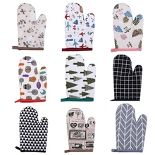 Новинка, 1 шт., простые хлопковые рукавицы для духовки, термостойкие утолщенные перчатки, кухонные перчатки для выпечки, перчатки для микроволновой печи