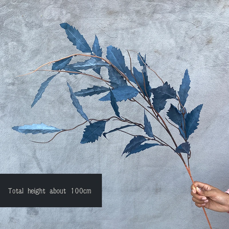 JAROWN Royal Blue Dark Blue Flowers Plant Leaf Material Artificial Flower Row DIY Props Rose Peony Wedding Decoration Party Decoration (26)