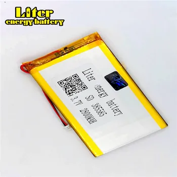 

1.25MM 2pin connector 3.7V 385585 2800mah li-polymer rechargeable battery e-books GPS PDA Recreational machines