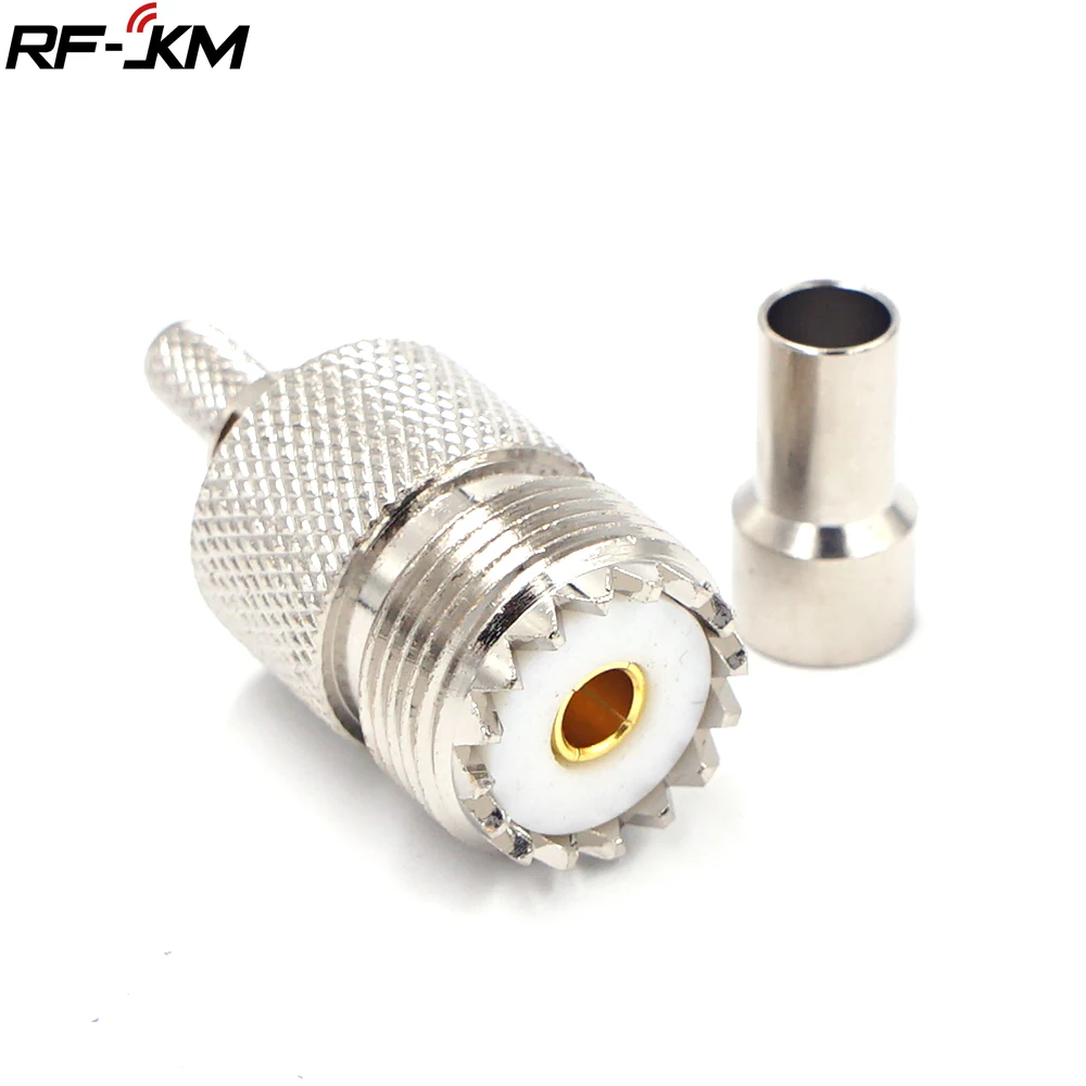 UHF SO239 Buchse Crimp RG58 RG142 LMR195 LMR200 Kabel RF Koaxial vergoldete Stecker