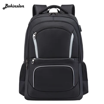 

Bokinslon Casual Student Backpack Male Drawstring Oil Wax Canvas Bag Diagonal Man Travel Backpack