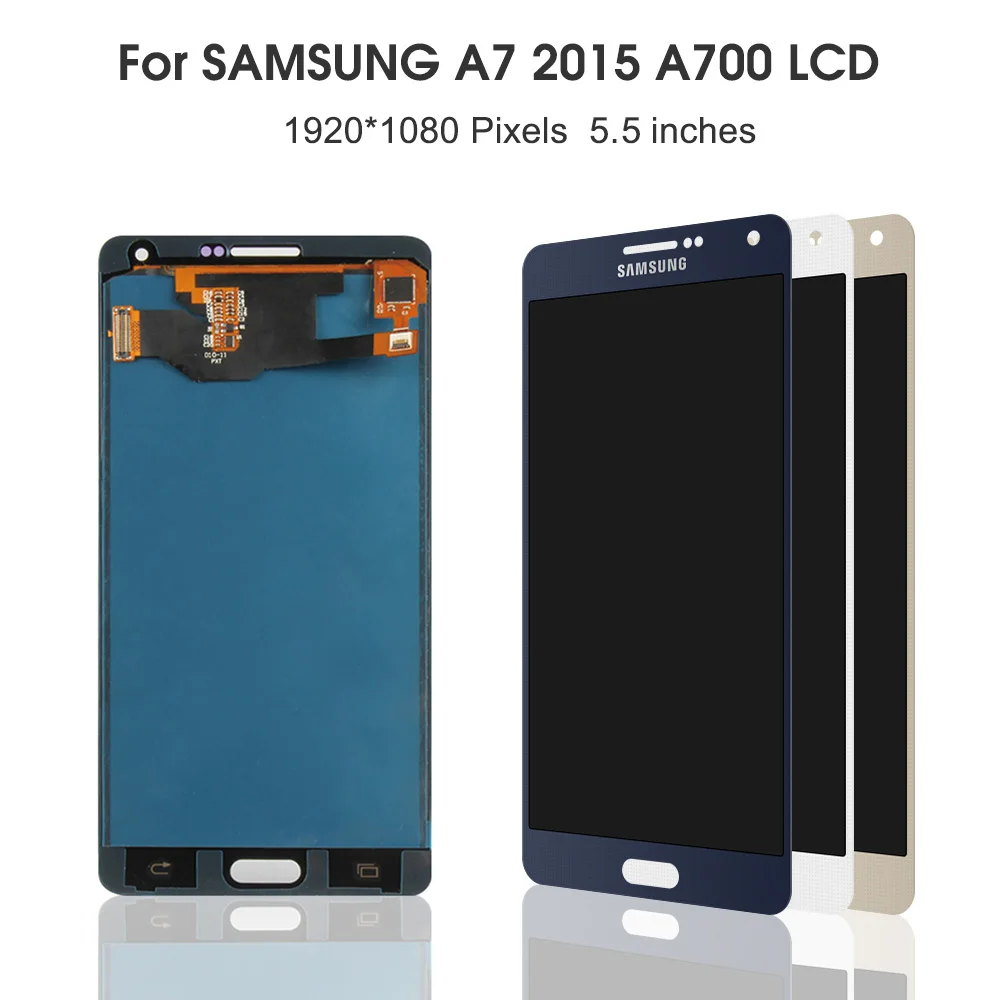A7 Дисплей для samsung Galaxy A7 A700 A7000 A700H A700F A700FD A700S A700K ЖК-дисплей Дисплей кодирующий преобразователь сенсорного экрана в сборе