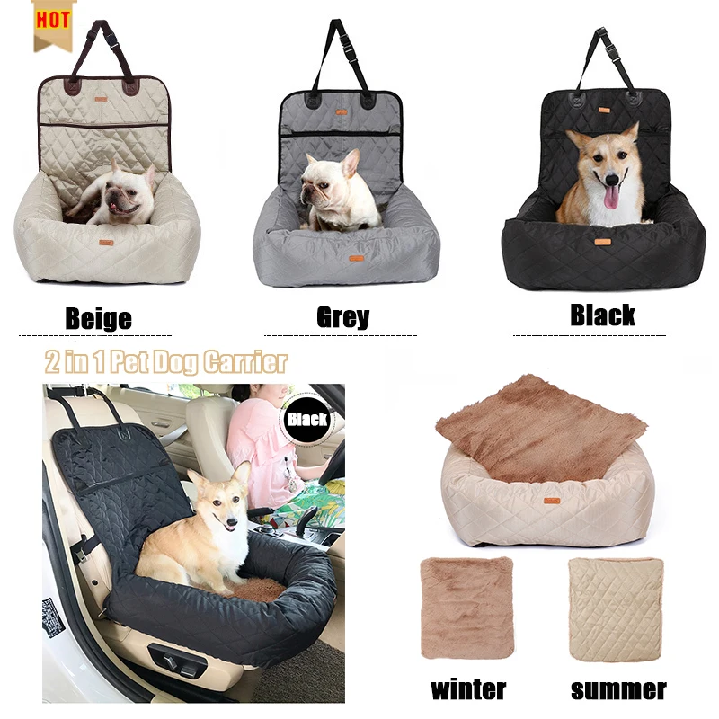Asiento de coche para perros, accesorios de viaje para perros, asiento delantero y trasero, interior, portador de coche