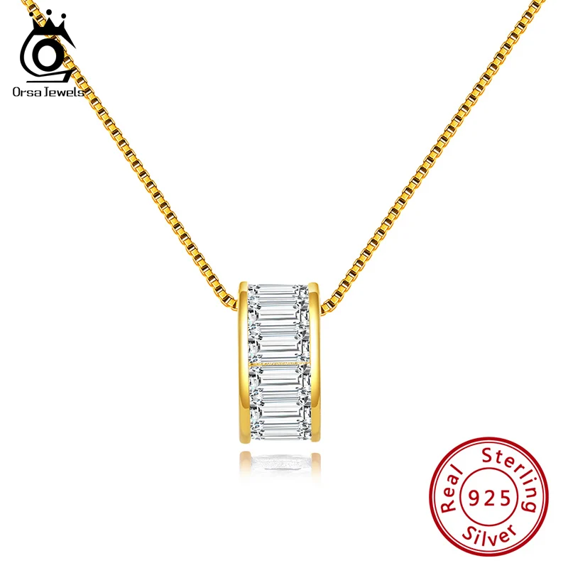 ORSA JEWELS солидный кулон из серебра 925 пробы ожерелье для женщин стерлингового АААА