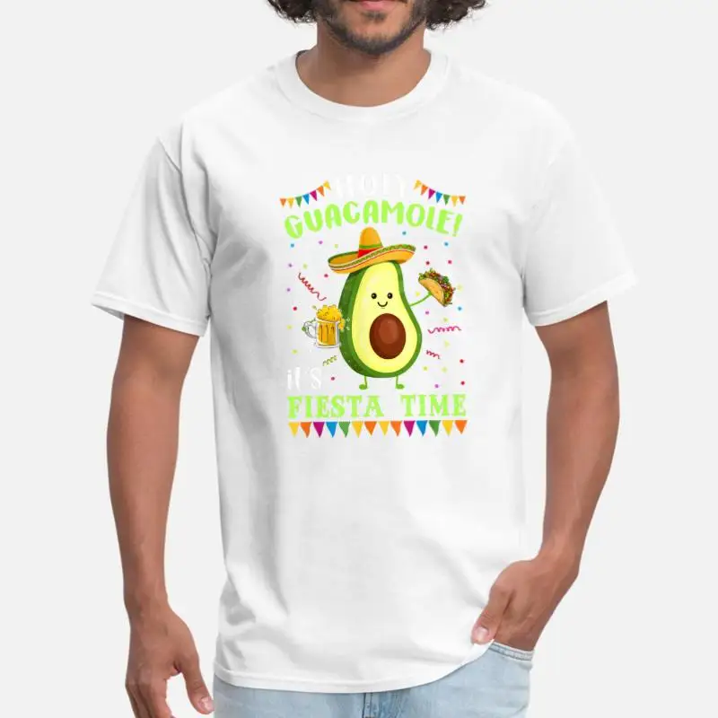 Holy Guacamole It S Fiesta Time футболка для мужчин Мужская футболка женская классическая Harajuku футболка для мужчин s короткий рукав хип-хоп - Цвет: Men-White