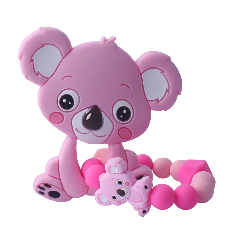 Silicone Baby Teether Bracelet BPA Free Cute Koala Baby Teething Beads Nurse Gift Food Grade Silicone Toy Product Baby Bracelet