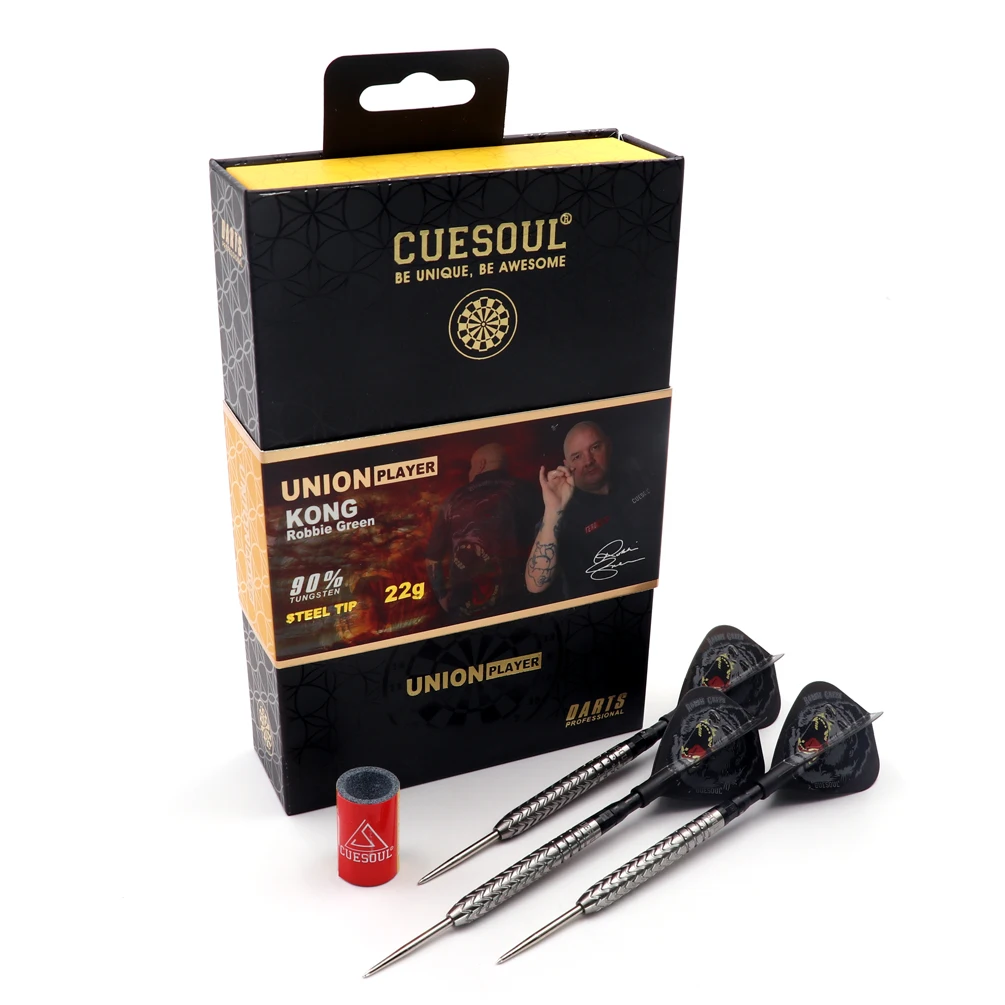 CUESOUL Робби 'KONG'Green 22/24g 90% Вольфрам наконечник для Дротика сталь комплект |