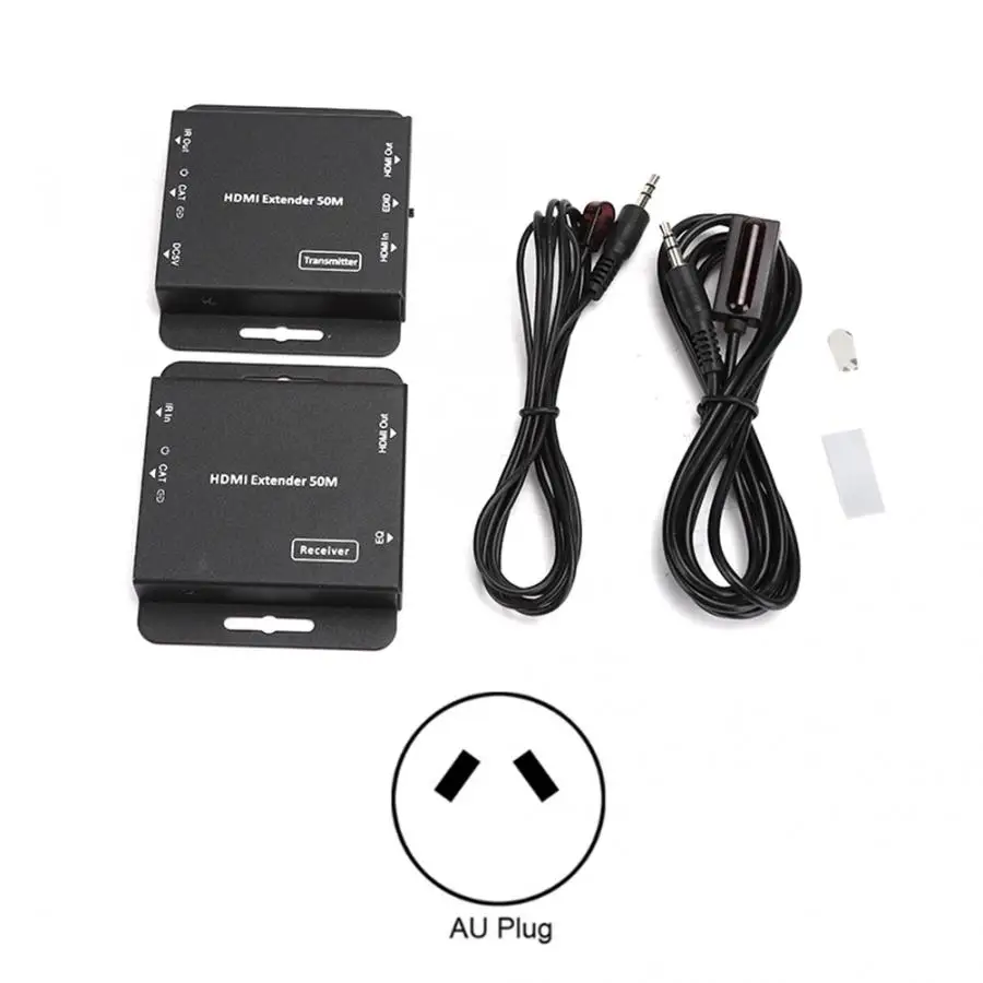 AM-E50C металлический черный HDMI видео удлинитель 50 м для передачи на большие расстояния(100-240 В
