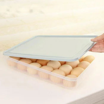 

Egg Container 24 Refrigerator Eggs Container with Lid Plastic Portable Egg Holder Case Protect and Keep Fresh Stackable Large Eg