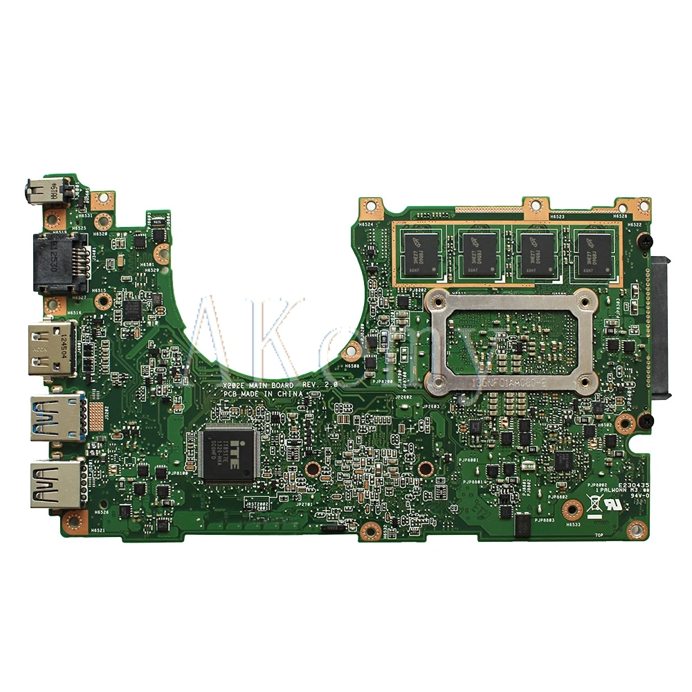 Akemy X202E Laptop motherboard For Asus X202E X201E S200E X201EP original mainboard 4G RAM i5-3317U