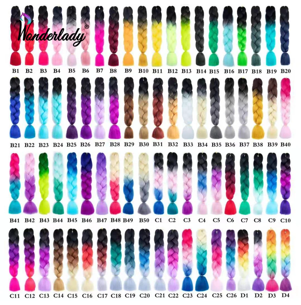 Hfcceef16f15c428ca8244427b8d0529e3 100G 120 Colors Synthetic Braiding Hair Extensions Packs Ombre Braiding Hair For Women 24" Jumbo Box Braids Mallzona