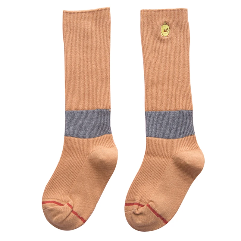 Длинные хлопковые носки с рисунками животных для маленьких девочек вечерние нескользящие носки для малышей мягкие гетры для малышей, Размеры S/M/L - Цвет: O