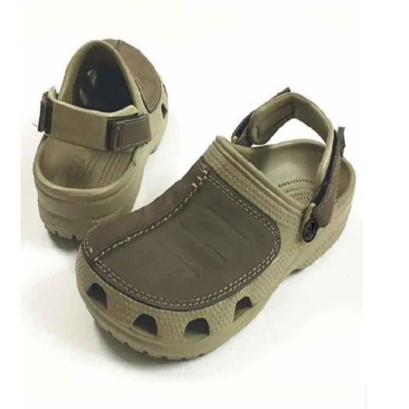 Sandalias con agujeros para hombre, zapatos a la moda de cuero, Crocs,  playa, Durabl, hebilla de zapatillas, talla grande, turismo, joven,  antideslizante, transpirable, ligero - AliExpress Calzado