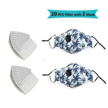 

2pcs Mask Universal Dust-Proof Smog-Washable Mask Printed Pattern Mouth Mask For Dust Protection Face Mask Washable Earloop Mask