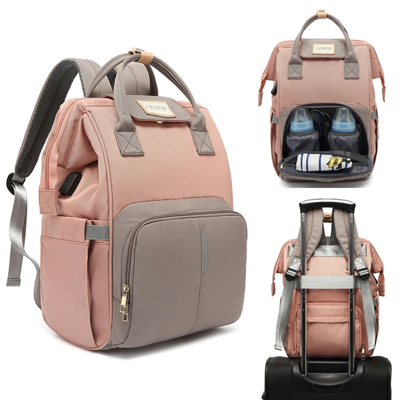 

USB Waterproof Diaper Bag for Mommy Maternity Nappy Backpack Infant Baby Organizer Nursing Changing Mother Maternal Bag to Care