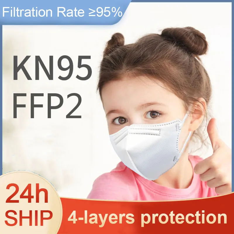Alta calidad KN95 niños máscaras chico Mascarillas más grueso KN95 polvo máscara protectora boca FFP2 cara mascarilla reutilizable FFP3