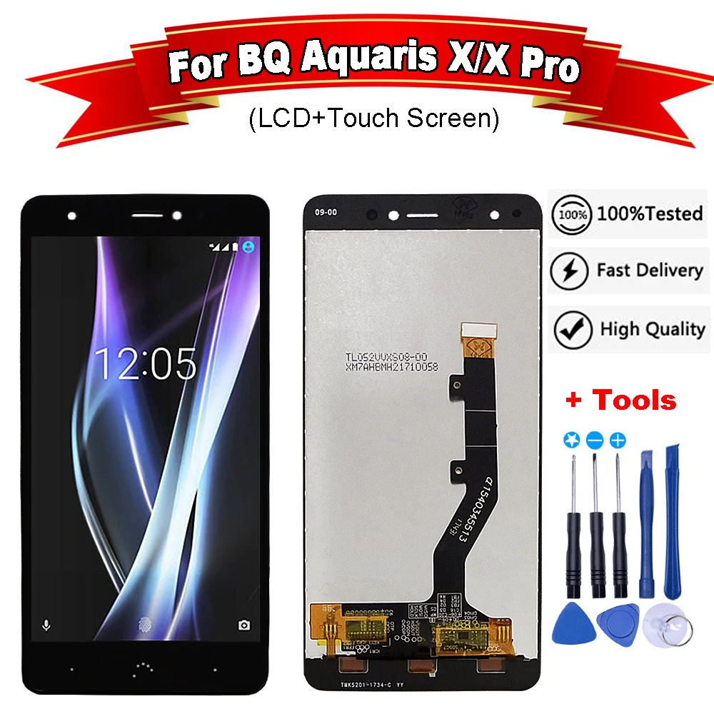 5 2 &quotчерный для BQ Aquaris X ЖК дисплей Дисплей сенсорный Экран планшета мобильный