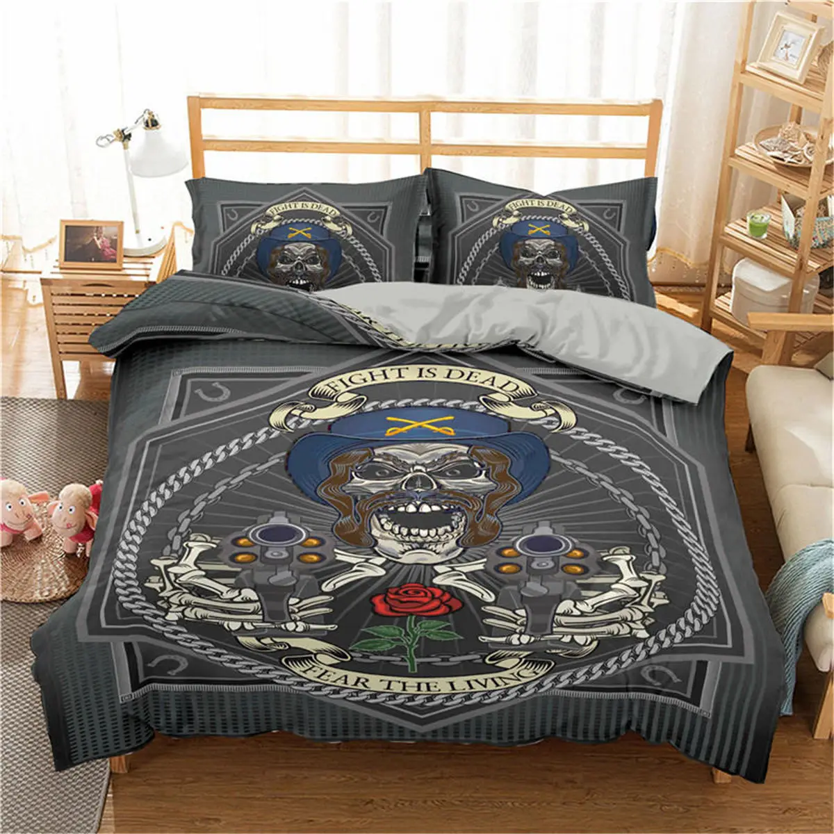 Homesky Skull Bedding Set Duvet Cover Pillowcase Set Skull Quilt