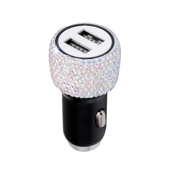 

TiOODRE Diamond-Studded 5V Car Mobile Phone Safety Hammer Charger Dual USB Fast Charge Car Phone Aluminum Alloy Car Charger