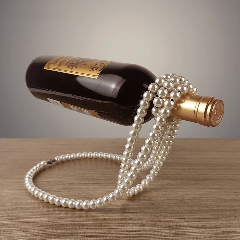 

Magic Pearl Necklace Levitation Wine Rack Desktop Decor Wine Holder Beer Cocktail Living Room Decoration Bar Accessories