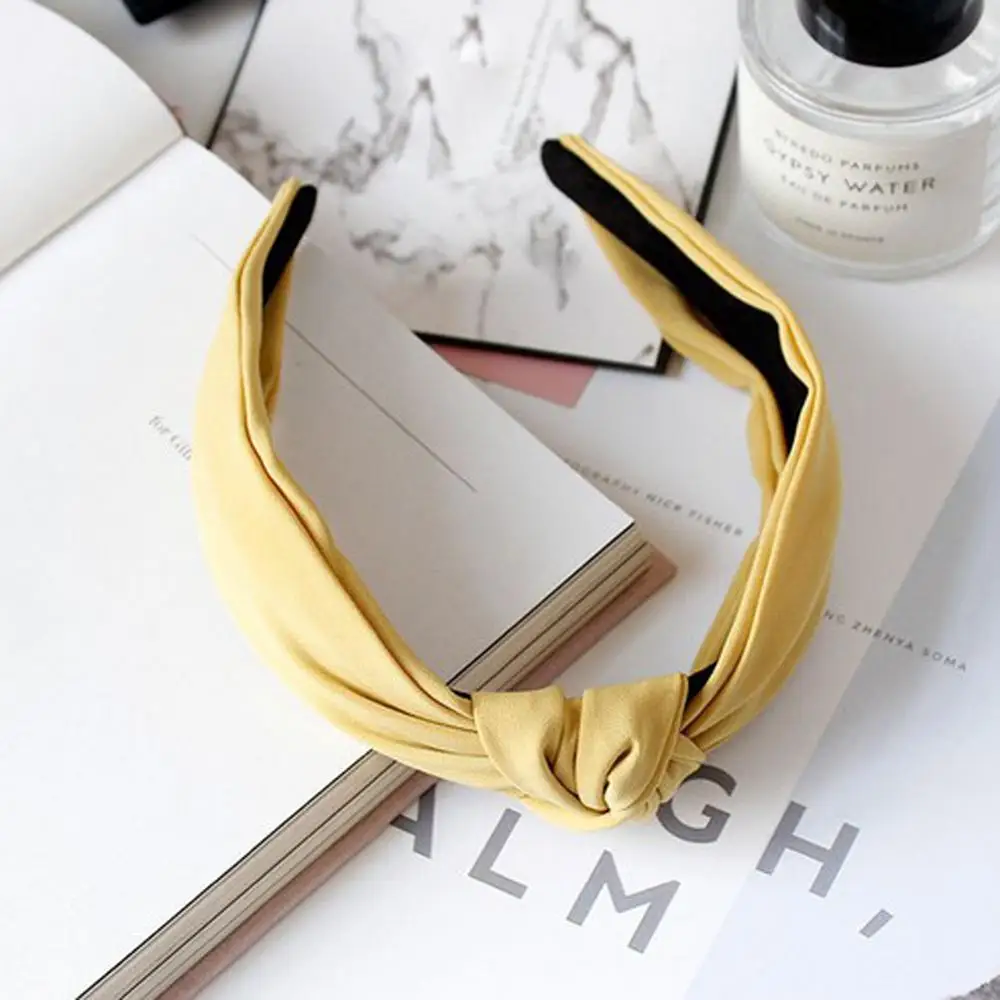 Cute Women Girl Hair Hoop Band Rabbit Ears Headband Retro Satin Bow Vintage Solid Color Head Hoop Bezel Haar Hair Accessories - Цвет: Фиолетовый
