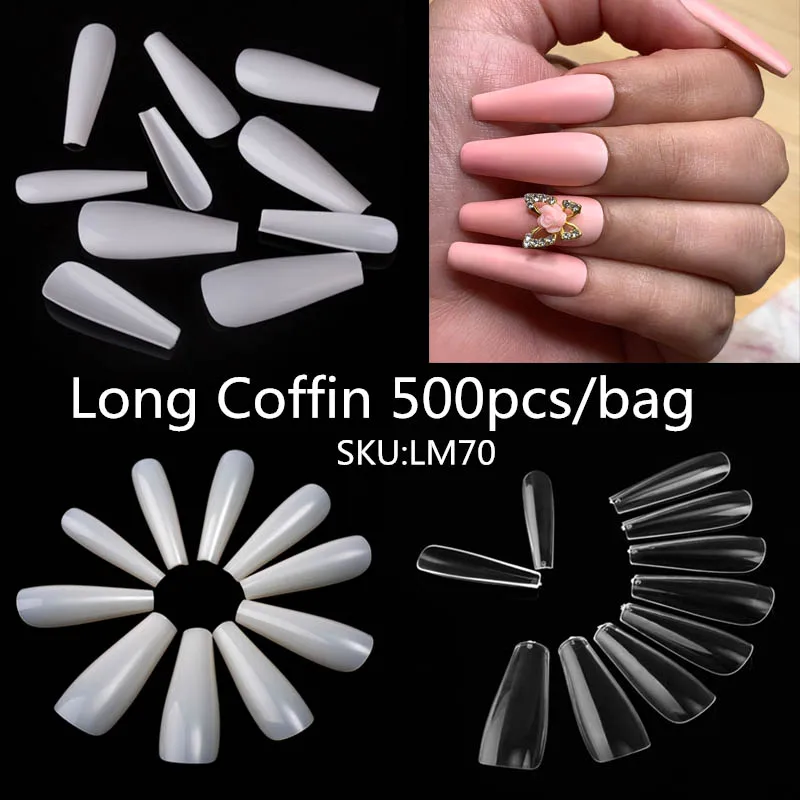 Lowered Acrylic-Press Coffin-Shape False-Nails Ballerina Professional Long Salon-Tools DIY 600/100pcs EN1jXAYBR