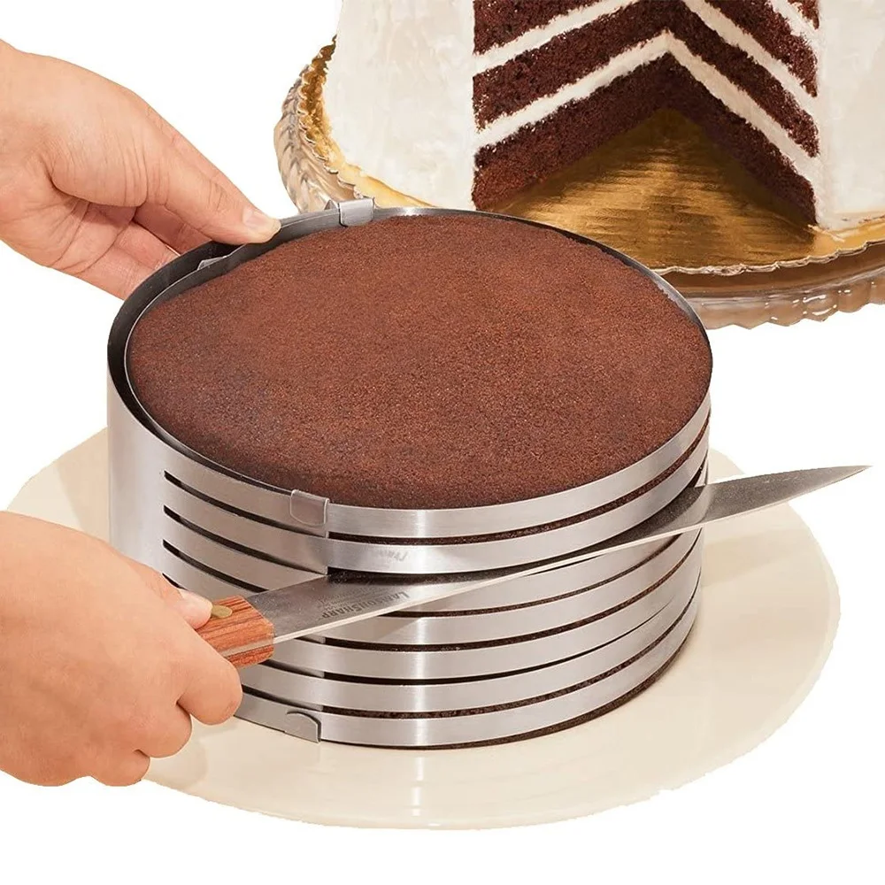 16-20cm Adjustable Cake Slicer Cutter Mold Stainless Steel Multilayer Bread Mousse Tart Ring Kitchen Baking Tools For Cakes | Дом и сад