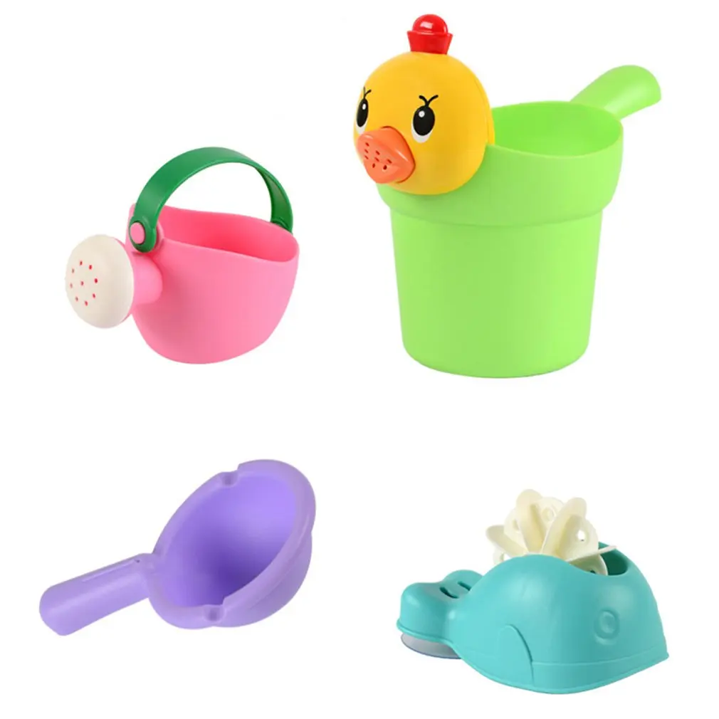 Мягкий клей детские игрушки для купания пляж воды играть 4 набора разбрызгиватель для цветов Детский чайник Набор Лопата ведро
