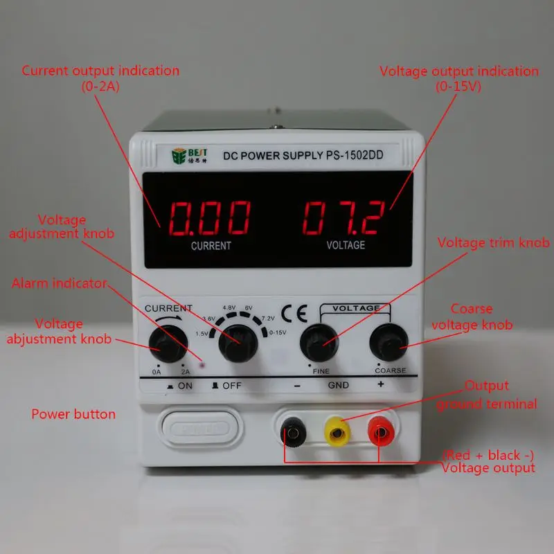 1502DD 15V 2A DC источник питания для ремонта телефона светодиодный Стабилизатор постоянного тока