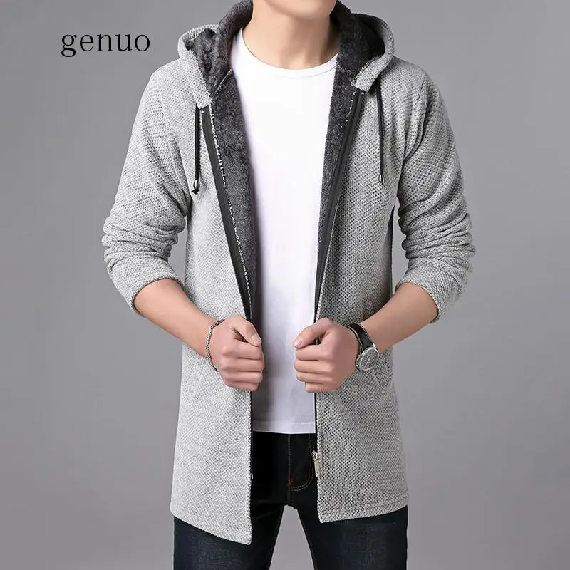 Sweater Men Clothes 2020 Autumn Winter Thick Warm Long Cardigan Men With Hood Sweater Coat Cotton Liner Zipper Plus Size Coats Sweater Men Clothes 2020 Autumn Winter Thick Warm Long Cardigan Men With Hood Sweater Coat Cotton Liner Zipper Plus Size Coats