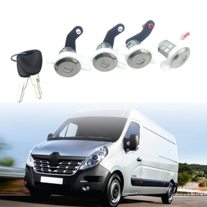 4Pcs Left Right Door Lock Cylinder Key Switch for Renault Master Opel Movano Nissan 7701470952 256524 | Автомобили и мотоциклы