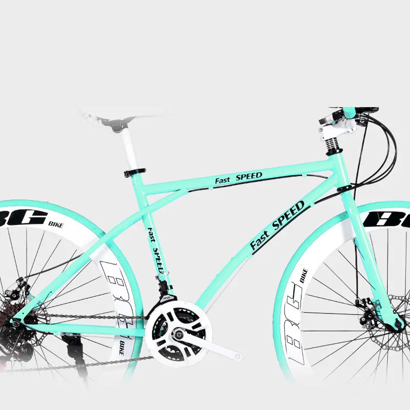 Road Bike 26 Inch Variable Speed Fixed Gear Double Disc Brake Adult Student Men and Women Bicycle Mountain Cross Country