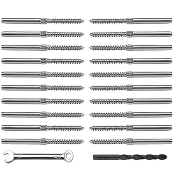 

Swage Lag Screws Left and Right for 1/8 Inch Cable Railing Stainless Steel T316 Stair Decking Railing Hardware DIY Wood Post Bal