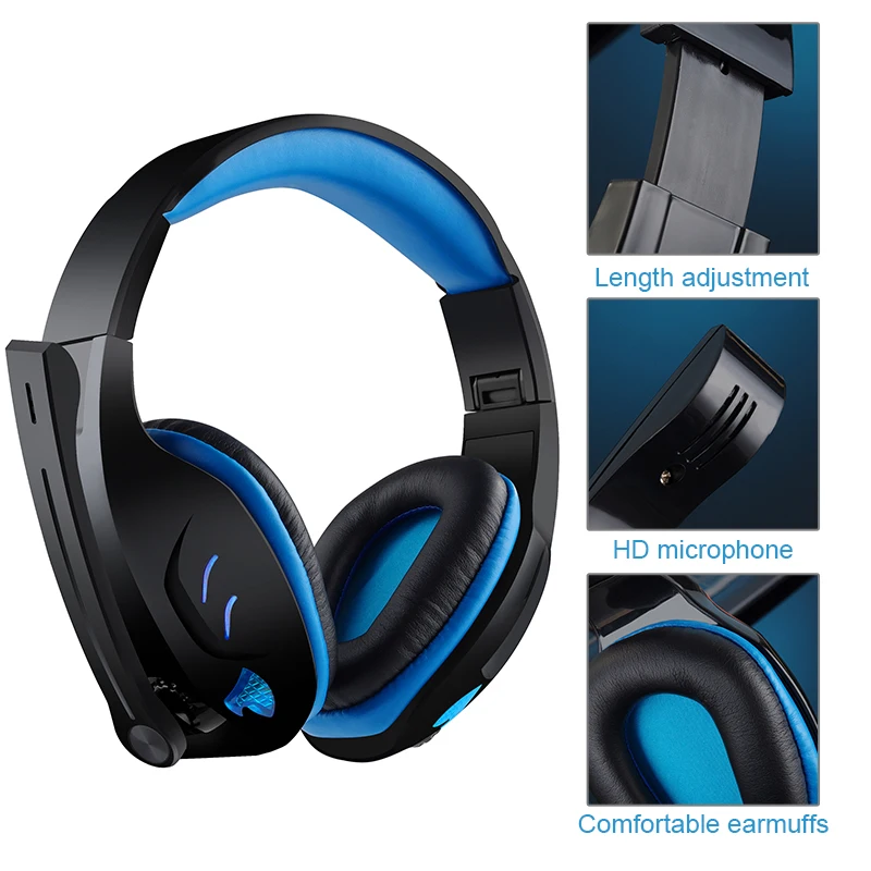 SY968 Hi Fi gaming headset with controllable microphone Headphone with LED light cool shape PC portable headset Xbox One Mobile