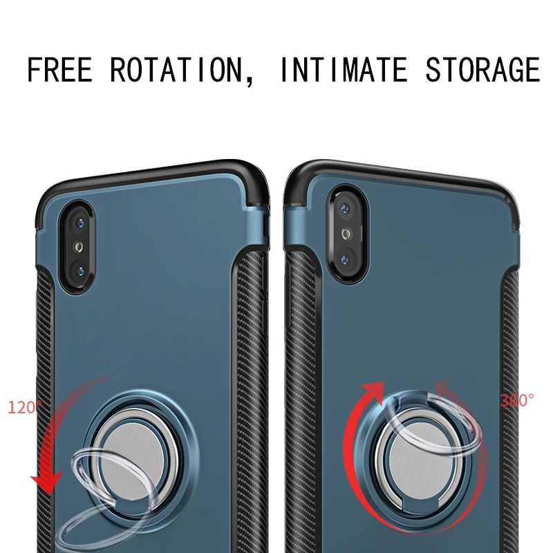 Высокое качество магнитный автомобильный держатель чехол для iPhone x 7/8 Plus чехол 360 Вращающийся на палец чехол для телефона с кольцом Новинка